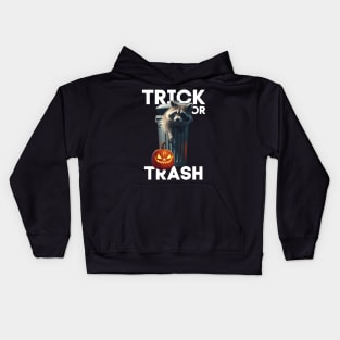 Trick or trash recycling for raccoons Kids Hoodie